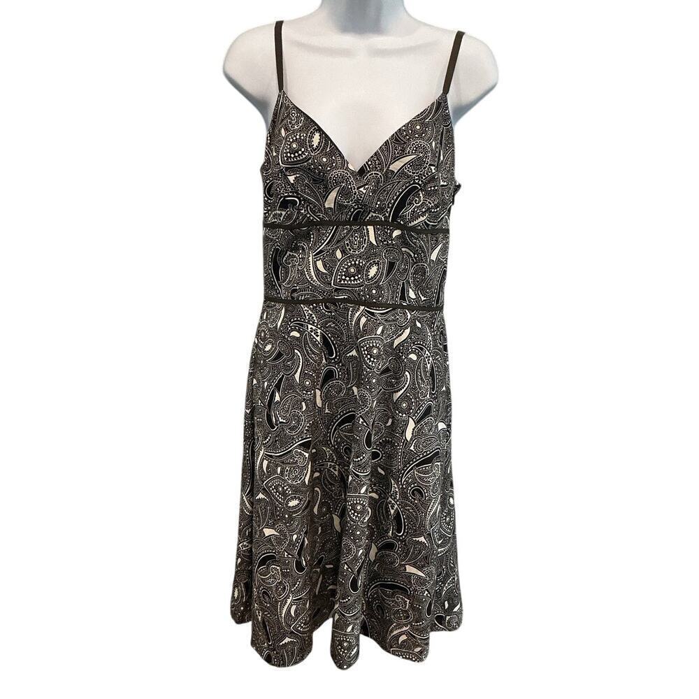 Vintage Loft Womens Y2K‎ Babydoll Dress Size 4 XS Brown Paisley Casual Fall Boho